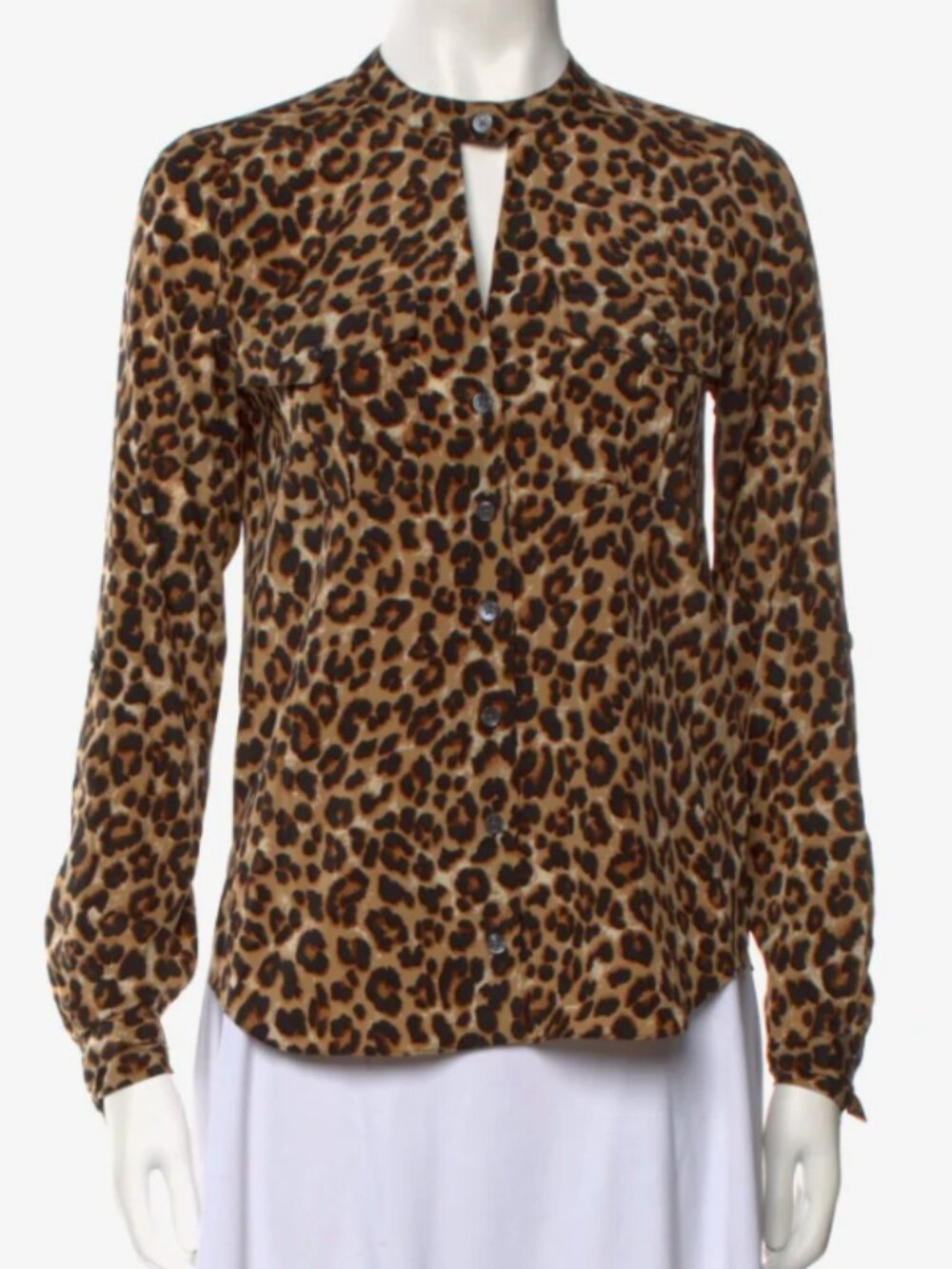 Veronica Beard Silk Leopard Print Blouse